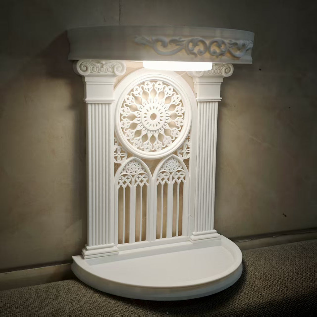 love and deep space:Gothic Church Scene Prop, Dark Aesthetic BJD Dollhouse Accessory, Miniature Cathedral Display Shelf for Doll Photography
