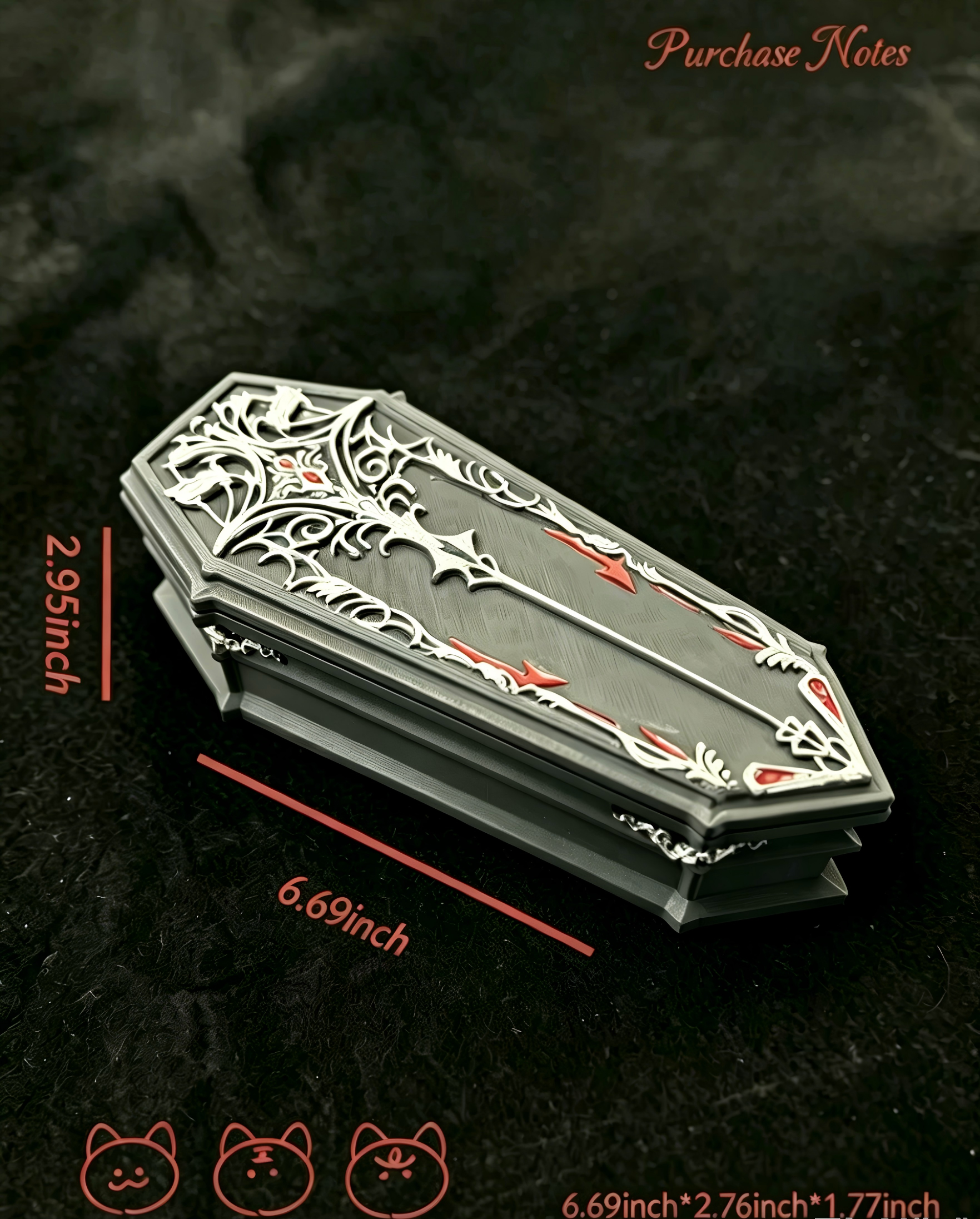Sylus - Love and Deepspace: Silver-winged Demon Coffin Ornament, Jewelry Storage Box