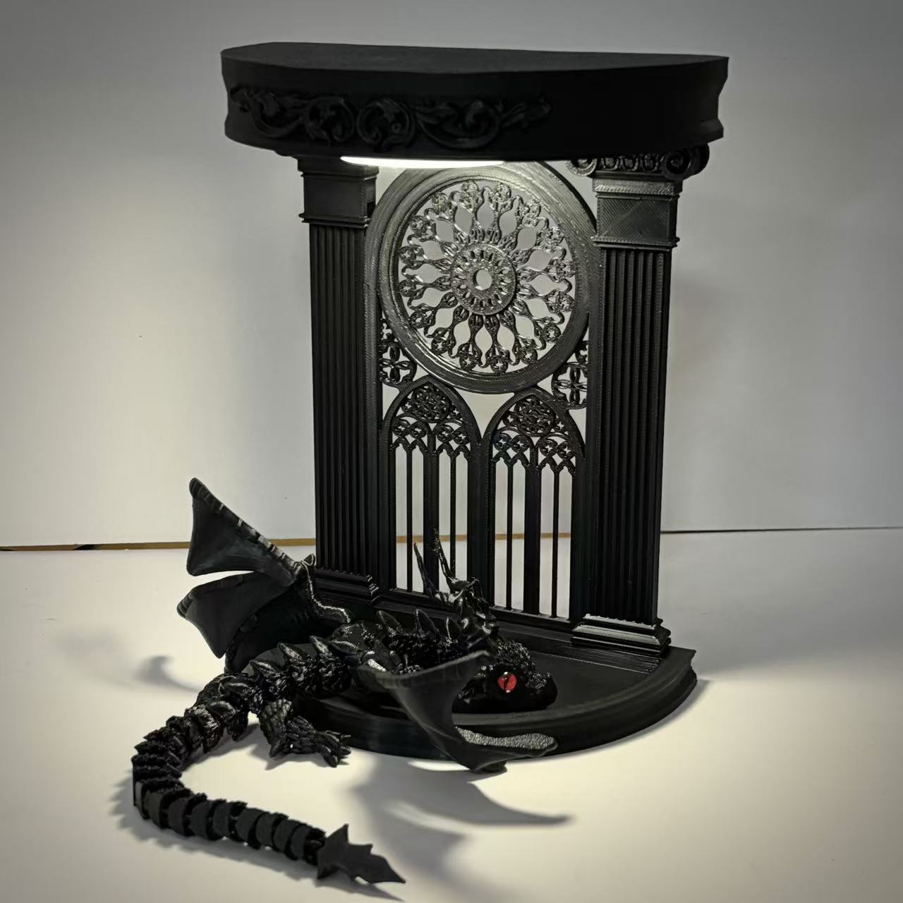 love and deep space:Gothic Church Scene Prop, Dark Aesthetic BJD Dollhouse Accessory, Miniature Cathedral Display Shelf for Doll Photography