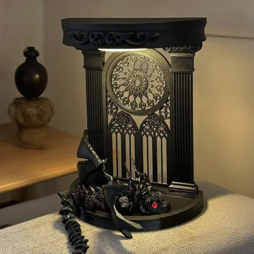 love and deep space:Gothic Church Scene Prop, Dark Aesthetic BJD Dollhouse Accessory, Miniature Cathedral Display Shelf for Doll Photography