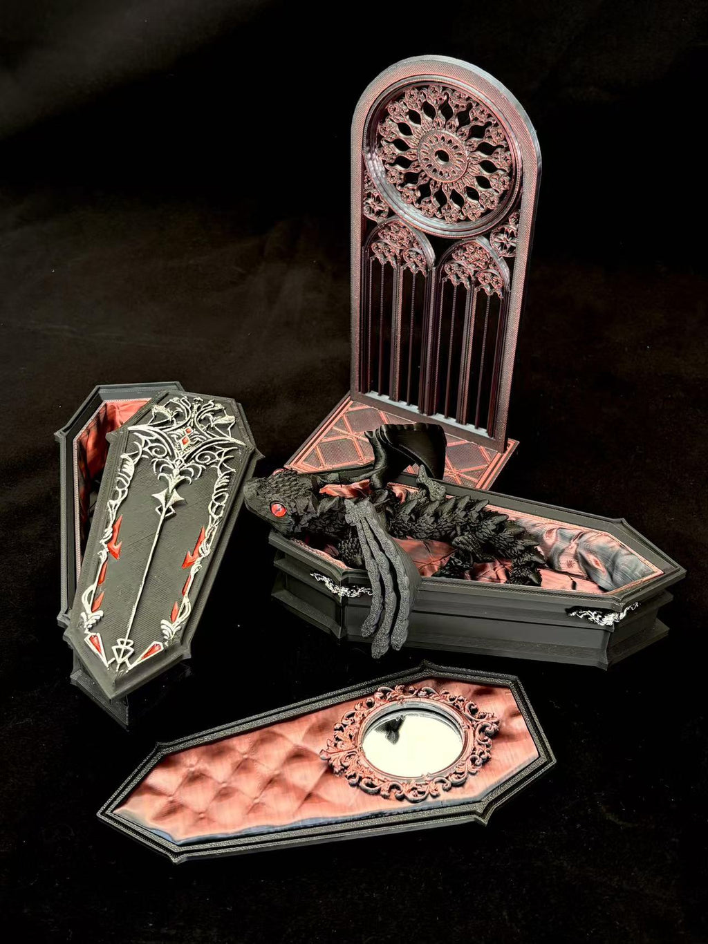 Sylus - Love and Deepspace: Silver-winged Demon Coffin Ornament, Jewelry Storage Box
