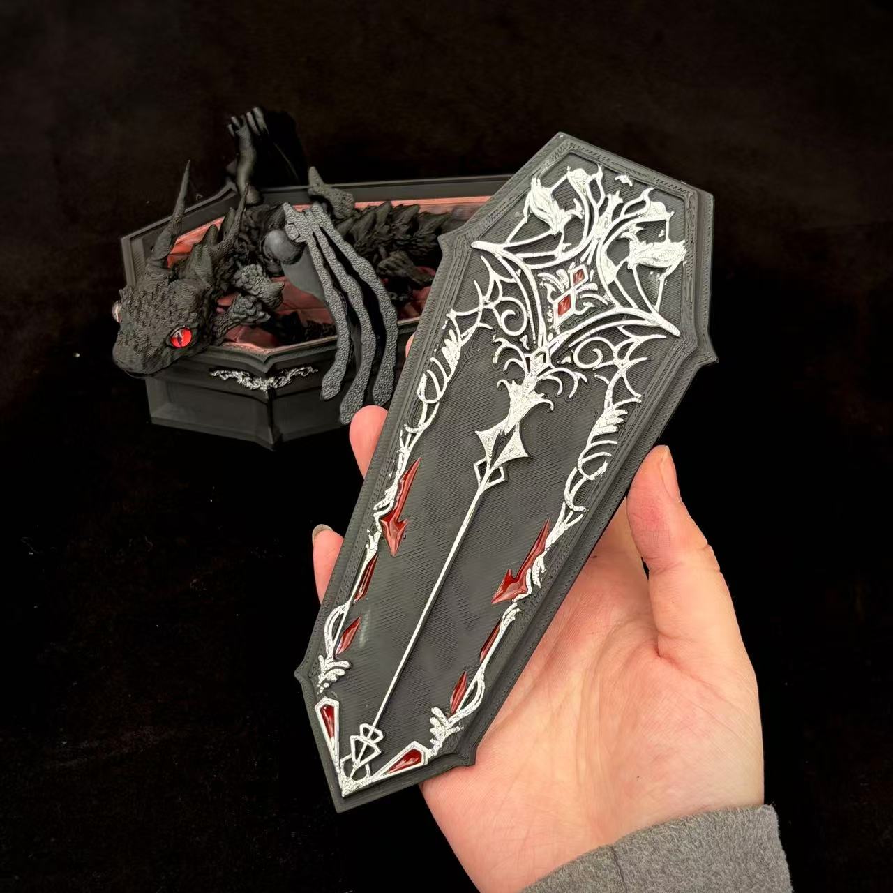 Sylus - Love and Deepspace: Silver-winged Demon Coffin Ornament, Jewelry Storage Box