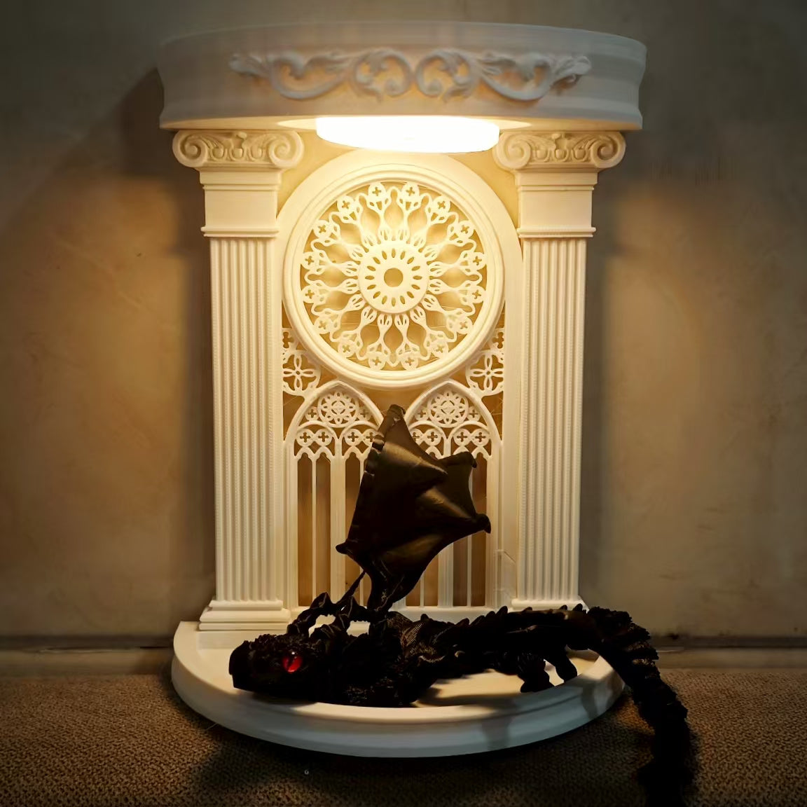 love and deep space:Gothic Church Scene Prop, Dark Aesthetic BJD Dollhouse Accessory, Miniature Cathedral Display Shelf for Doll Photography